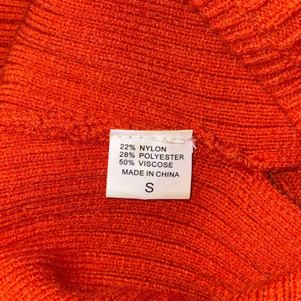 Orange Ribbed Knit Skirt - Picture 5 of 5